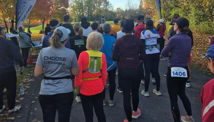 Club members at the start of the CMC Fall Road Race